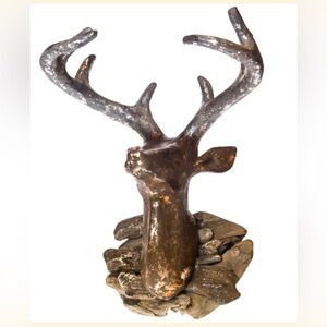 Cracker Barrel paper mache’ patina deer topper mount